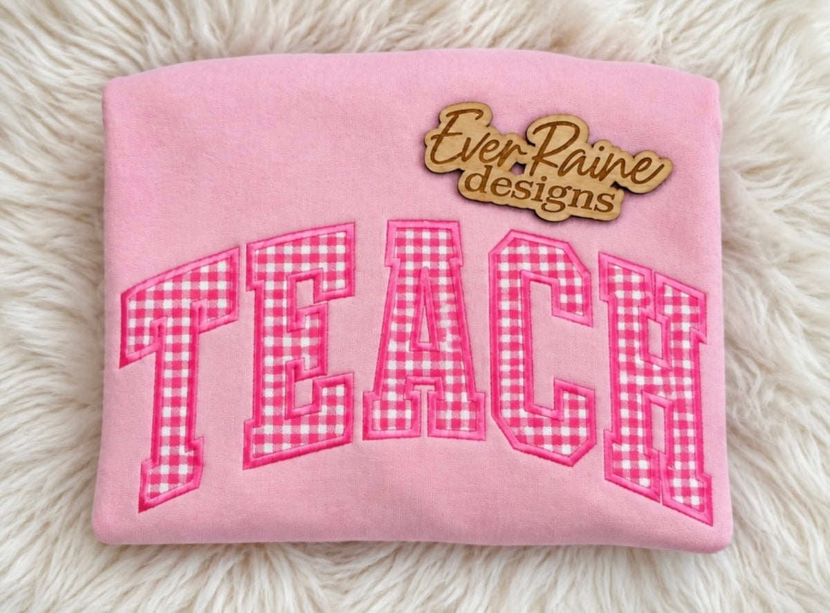 Personalized Gingham Appliqué Name Sweatshirt