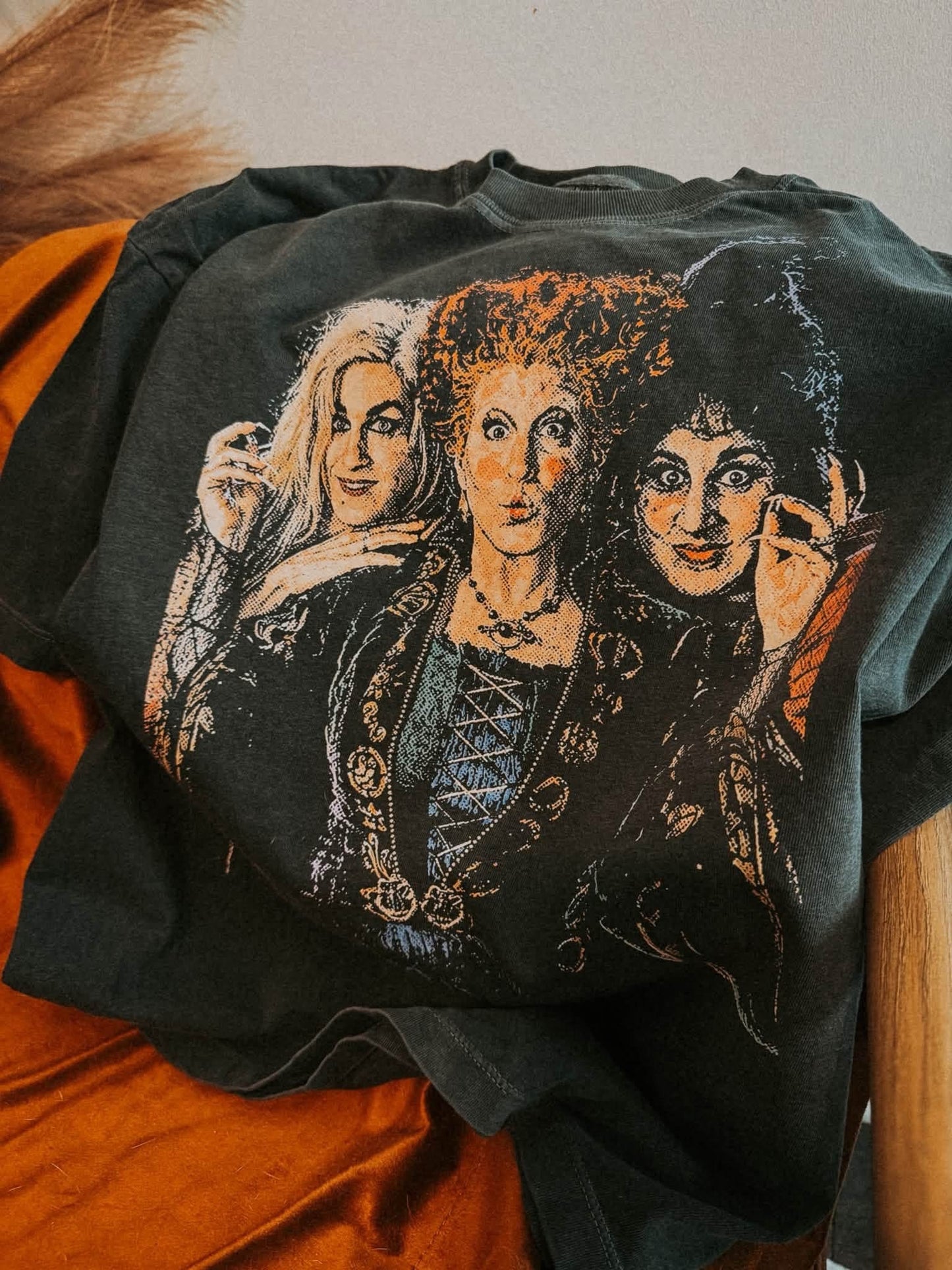 Vintage Witchy Sisters Halloween Graphic Tee