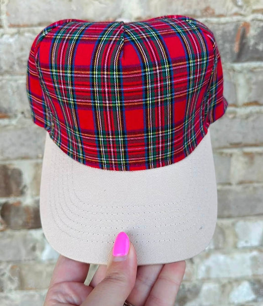 Plaid Canvas Trucker Hat