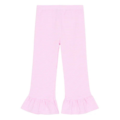 Girls Striped Ruffle Pants