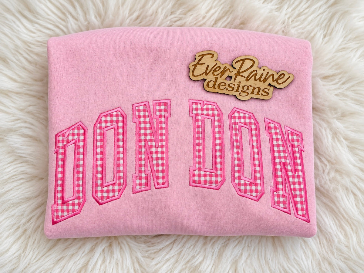 Personalized Gingham Appliqué Name Sweatshirt
