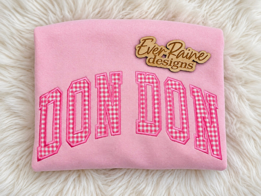 Personalized Gingham Appliqué Name Sweatshirt