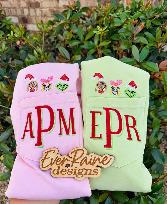 Holiday Monogram Pocket Tee