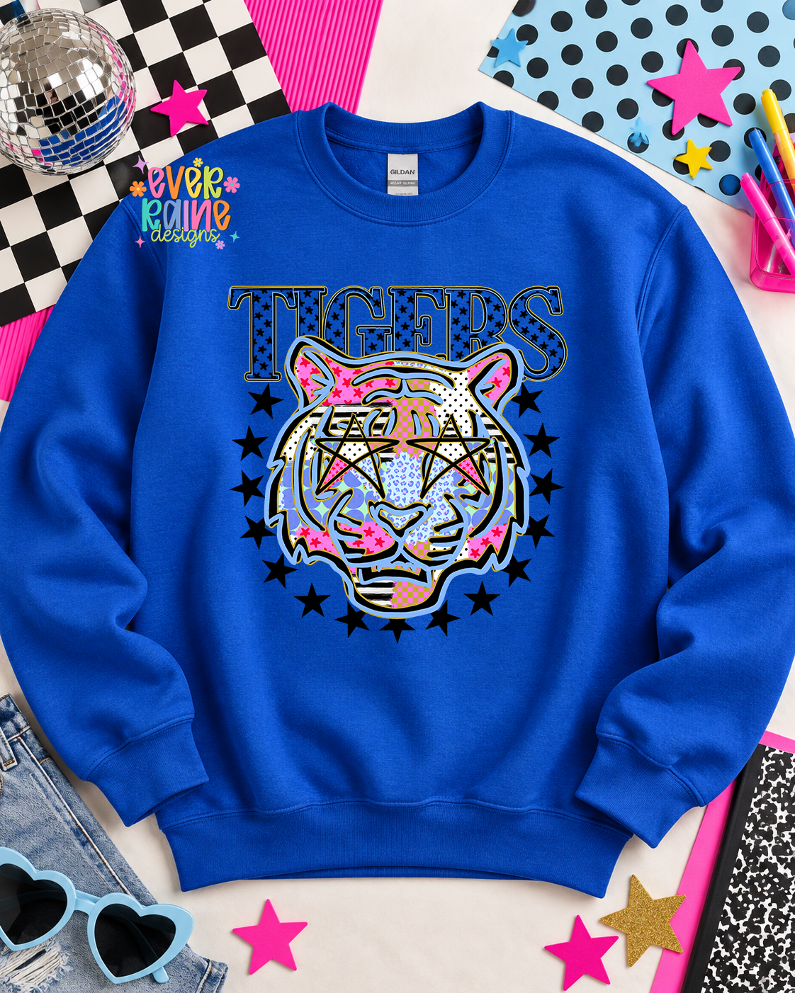 Fun Patchwork Mascot Crewneck