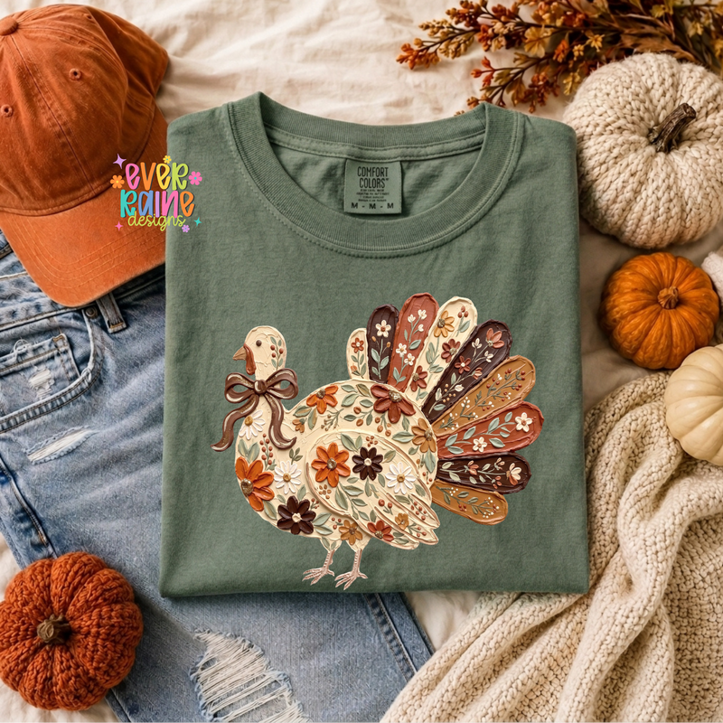Brushstroke Floral Turkey