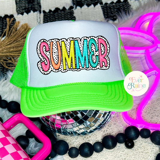 SUMMER DOTTED TRUCKER HAT