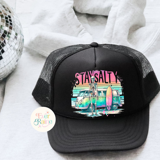 STAY SALTY SKELLY TRUCKER HAT